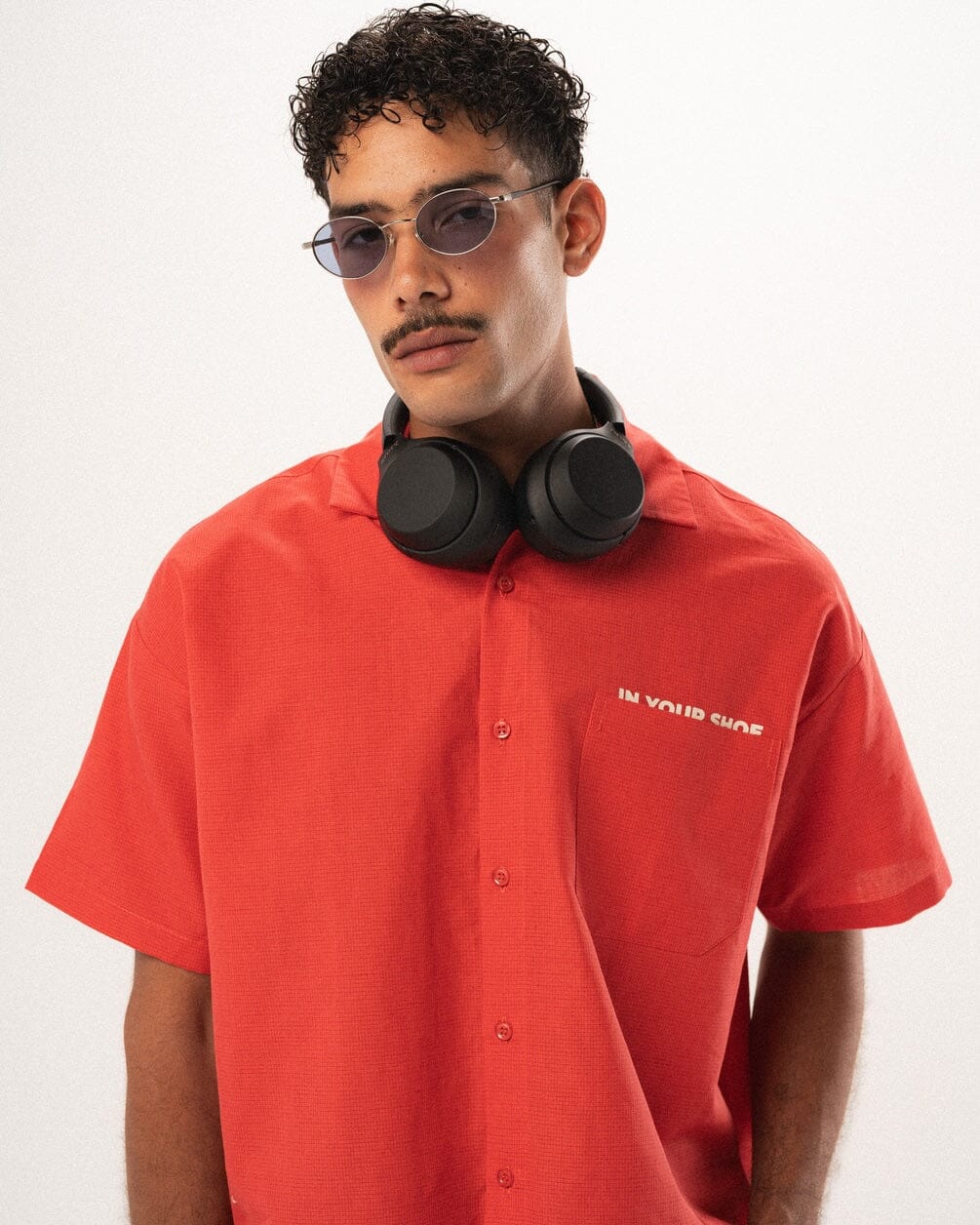 Red Grid Boxy Linen Shirt Boxy Linen Shirts IN YOUR SHOE