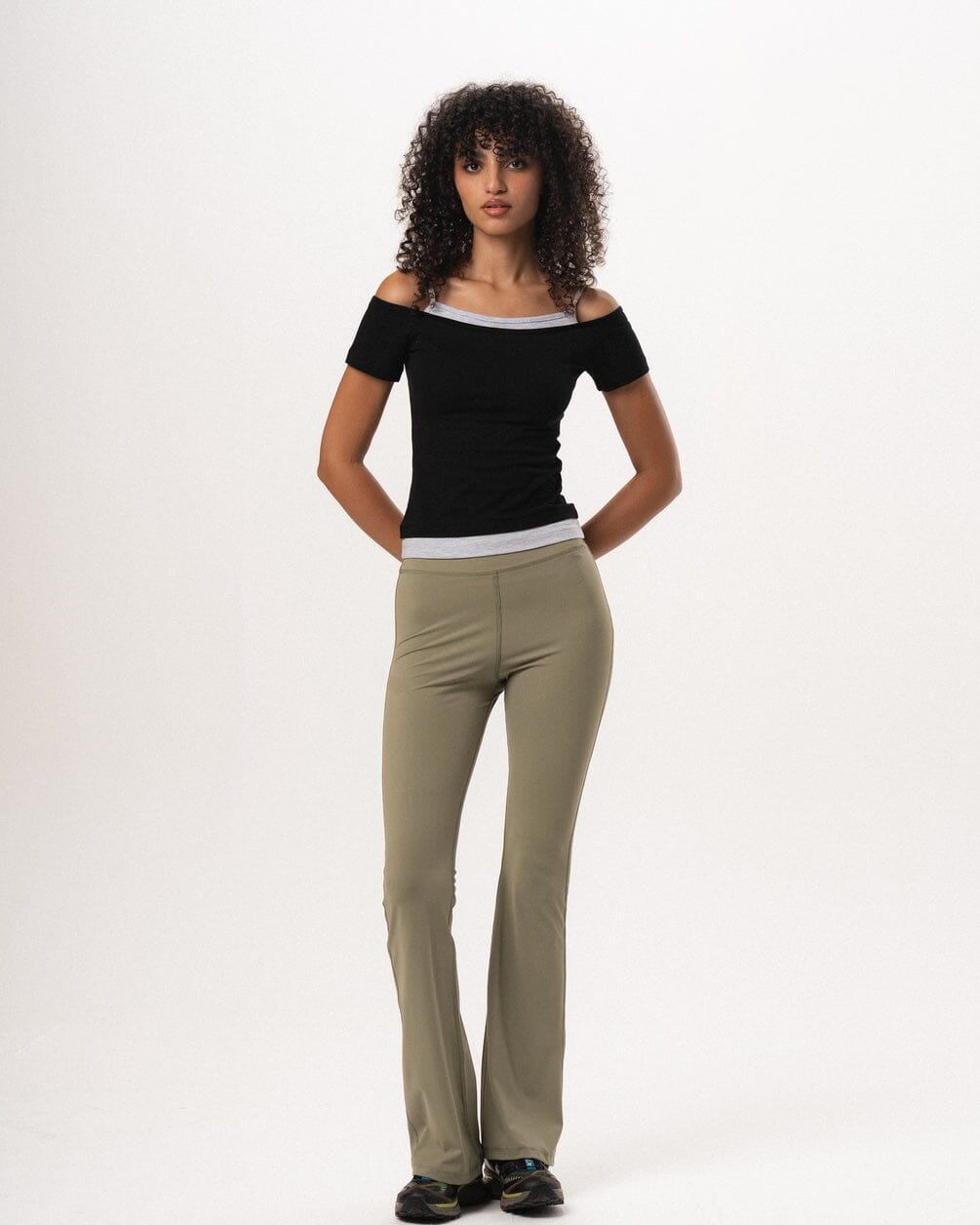 Sage Green Flared Leggings Leggings IN YOUR SHOE S