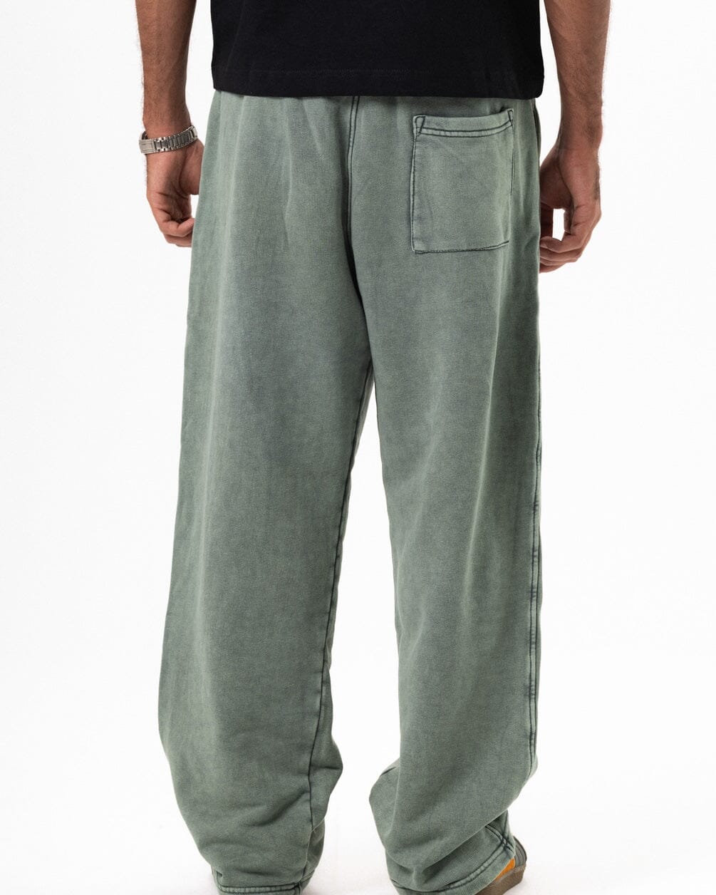 Sage Green Washed Wide Leg Swants Swants IN YOUR SHOE XL