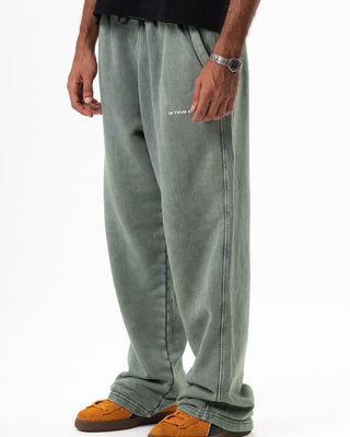Sage Green Washed Wide Leg Swants Swants IN YOUR SHOE