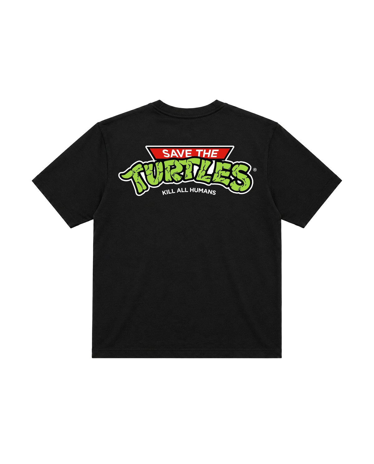 Save The Turtles Boxy Tee Printed Boxy Tee IN YOUR SHOE S Black