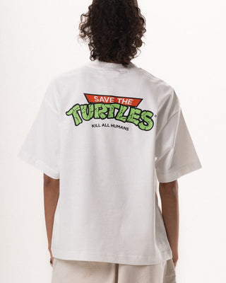 Save The Turtles Boxy Tee Printed Boxy Tee IN YOUR SHOE L White