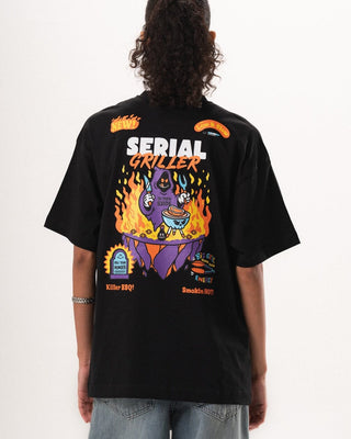 Serial Griller Oversized Tee Printed Oversized Tees IN YOUR SHOE M Black