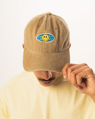 Smiley Globe Washed Cap Washed Cap IN YOUR SHOE