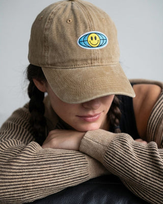 Smiley Globe Washed Cap Washed Cap IN YOUR SHOE