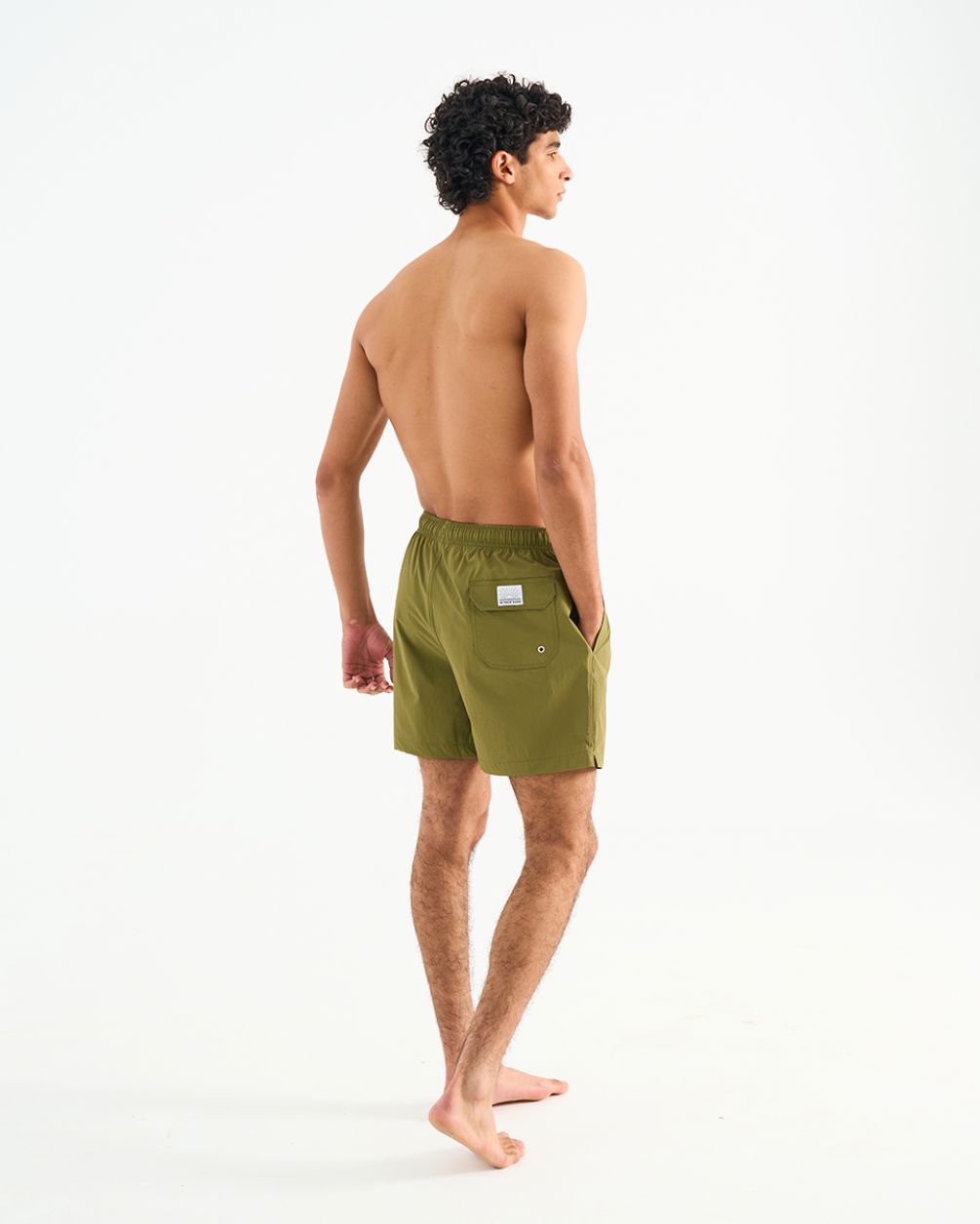 Solid Olive Swim Shorts Swim Shorts IN YOUR SHOE