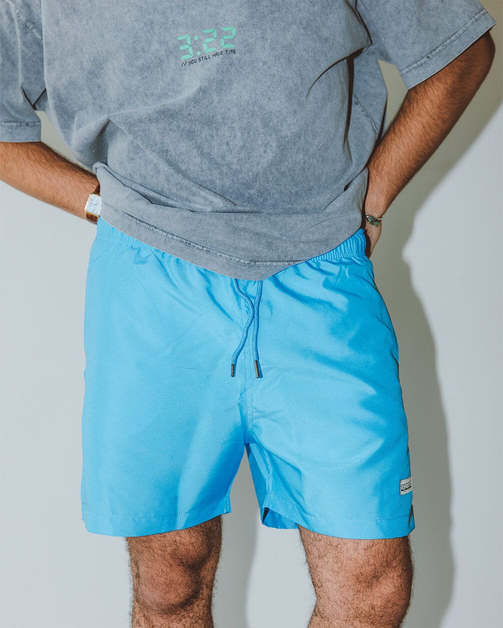 Solid Turquoise Swim Shorts Swim Shorts IN YOUR SHOE M