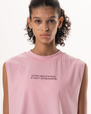 Stop Meditating Sleeveless Tee Sleeveless Tees IN YOUR SHOE