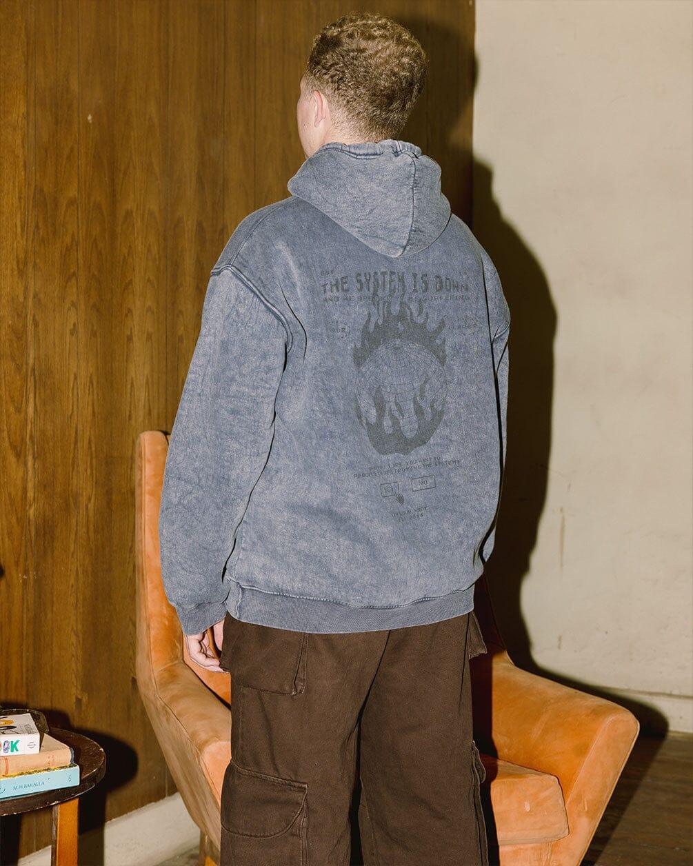 System is Down Washed Hoodie Acid Washed Hoodie IN YOUR SHOE L
