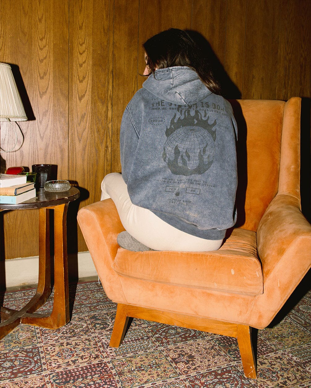 System is Down Washed Hoodie Acid Washed Hoodie IN YOUR SHOE M