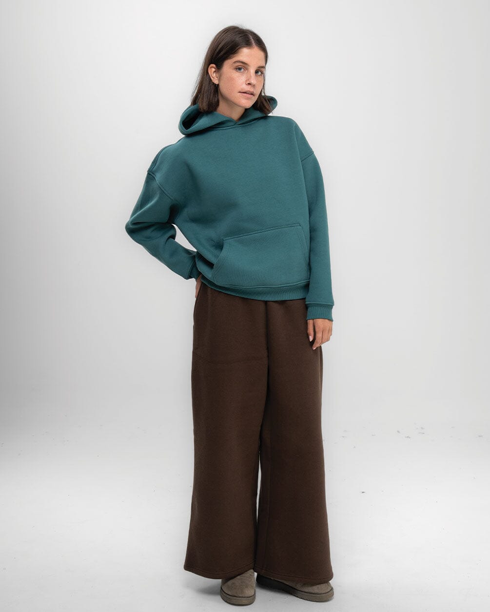 Teal Basic Heavy Oversized Hoodie Plain Hoodies IN YOUR SHOE