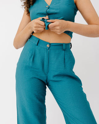 Teal Linen Pants Linen Pants IN YOUR SHOE L