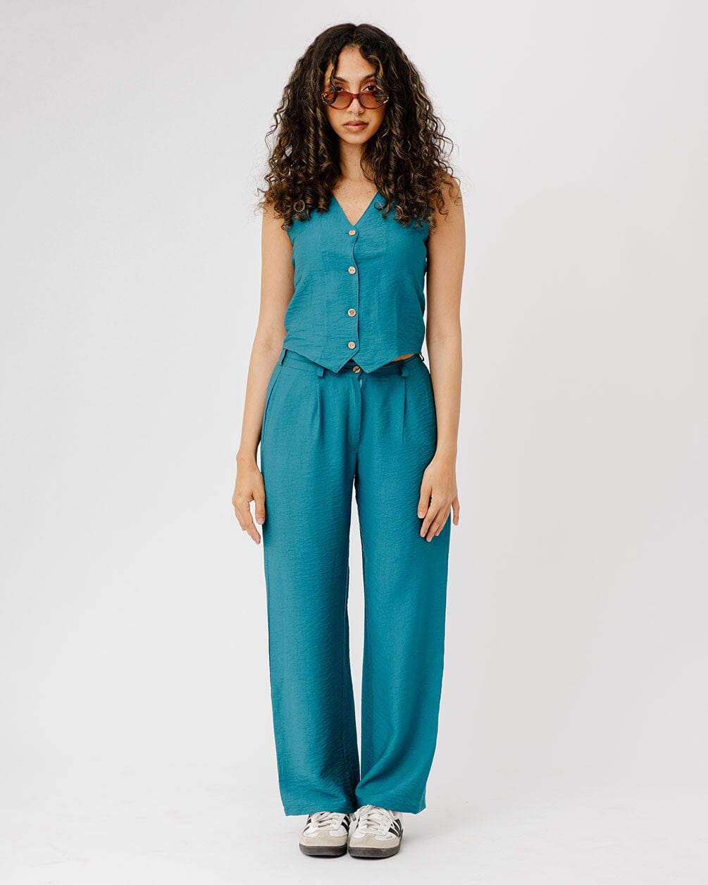 Teal Linen Pants Linen Pants IN YOUR SHOE S