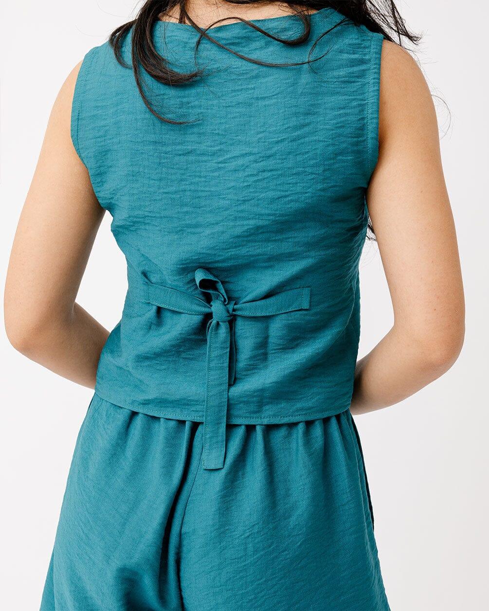 Teal Linen Vest Linen Vest IN YOUR SHOE L