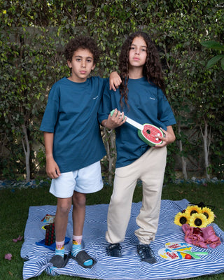 Teal Oversized Kids Tee Kids Basic Tees IN YOUR SHOE 3