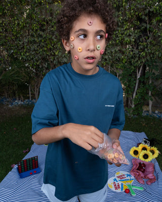 Teal Oversized Kids Tee Kids Basic Tees IN YOUR SHOE