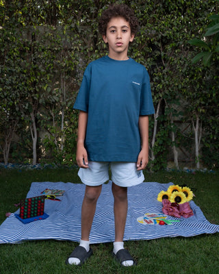 Teal Oversized Kids Tee Kids Basic Tees IN YOUR SHOE 9-10