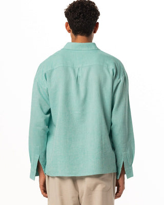 Turquoise Boyfriend Linen Shirt Boyfriend Shirt IN YOUR SHOE