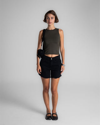 Unfinished Black Denim Shorts Denim Short IN YOUR SHOE 34