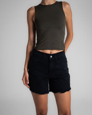 Unfinished Black Denim Shorts Denim Short IN YOUR SHOE