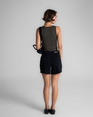 Unfinished Black Denim Shorts Denim Short IN YOUR SHOE