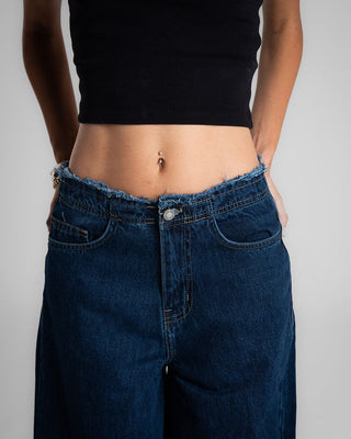 Unfinished Textured Blue Jeans Jeans IN YOUR SHOE 38