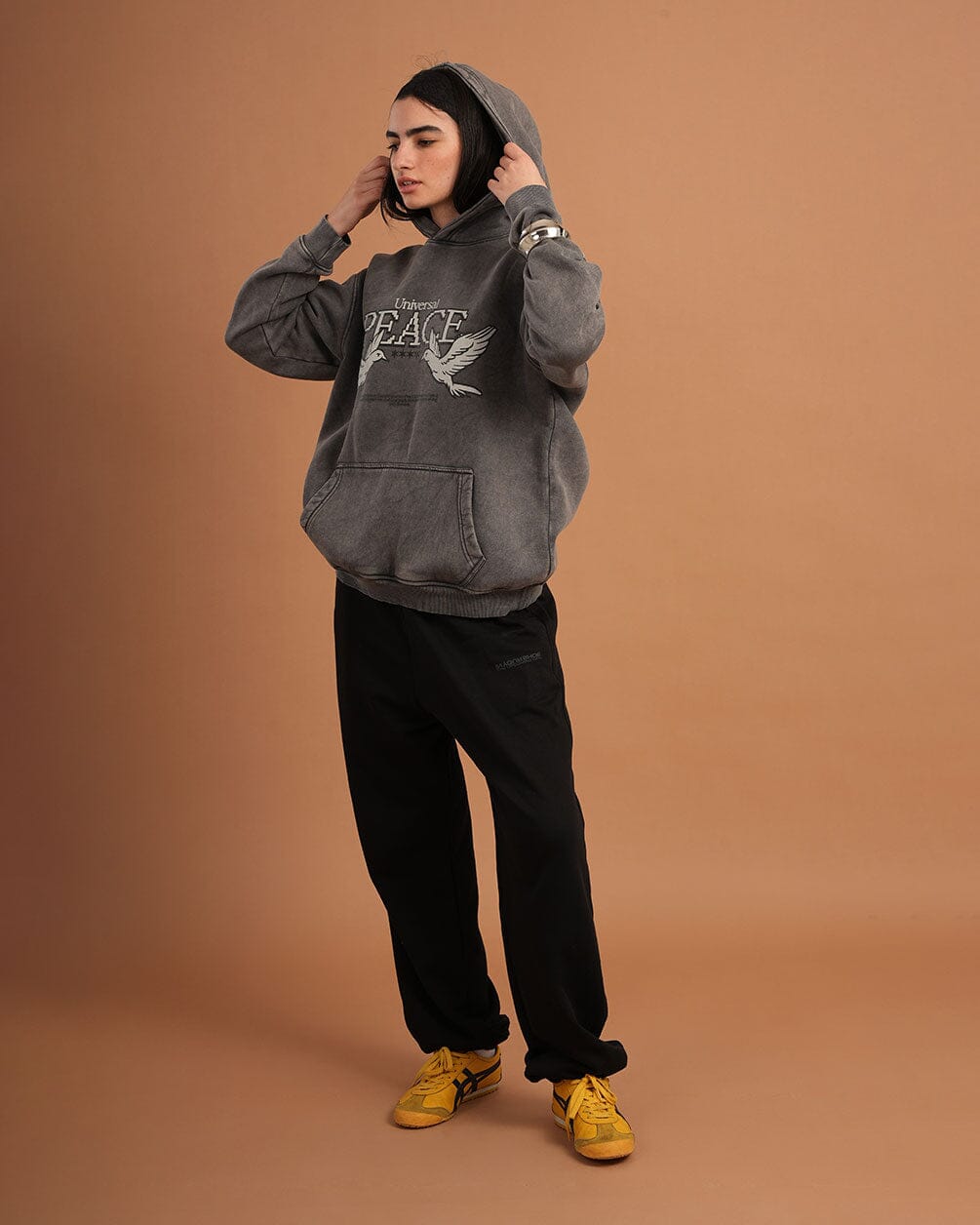 Universal Peace Washed Hoodie Acid Washed Hoodies IN YOUR SHOE
