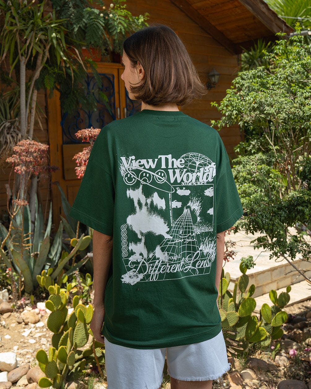 View The World Oversized Tee Printed Oversized Tees IN YOUR SHOE