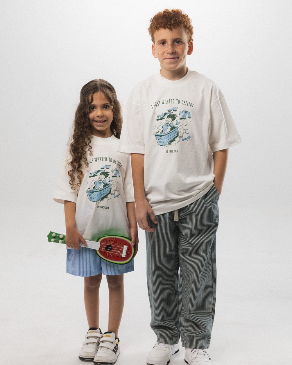 Wanted To Help Oversized Kids Tee Kids Printed Oversized Tees IN YOUR SHOE 2-3