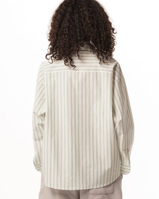 White and Green Striped Oversized Shirt Oversized Shirts IN YOUR SHOE L