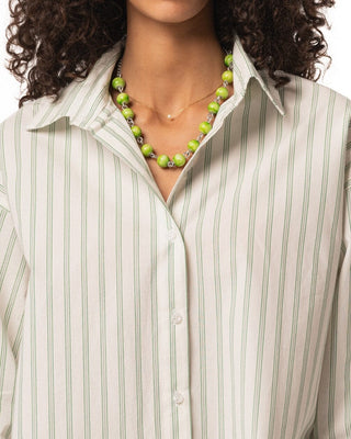 White and Green Striped Oversized Shirt Oversized Shirts IN YOUR SHOE