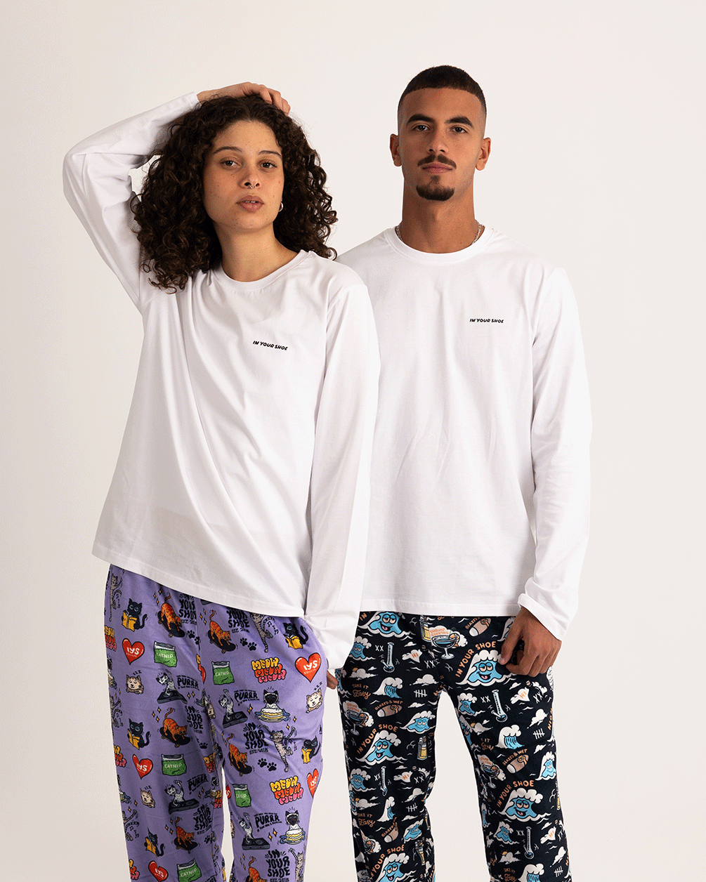 White Basic Long Sleeve Tee PJ Tops IN YOUR SHOE