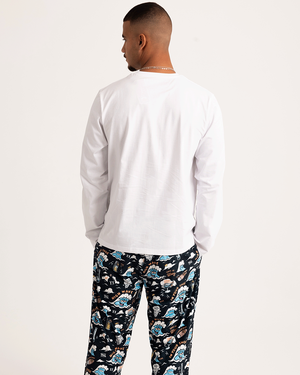 White Basic Long Sleeve Tee PJ Tops IN YOUR SHOE