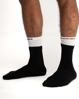 White Black Double Layered Neck Socks Neck Socks IN YOUR SHOE