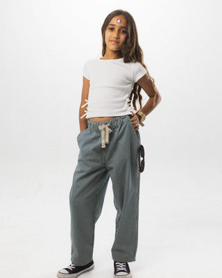 White & Blue Striped Kids Super Oversized Jeans Kids Jeans IN YOUR SHOE 10-11