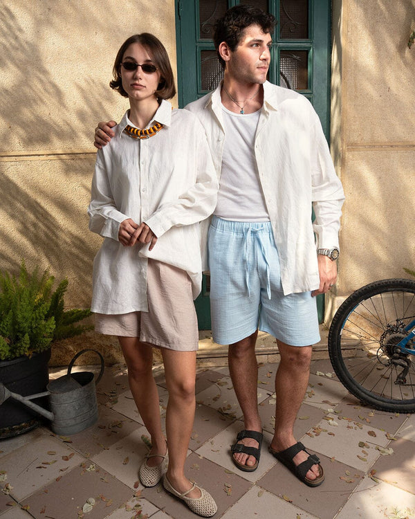 White Boyfriend Linen Shirt