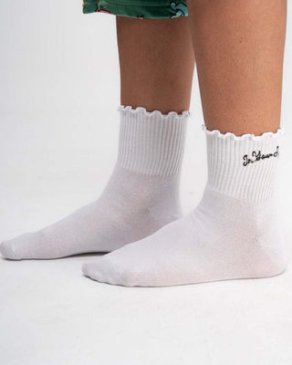 White Curly Edge Short Socks Short Socks IN YOUR SHOE
