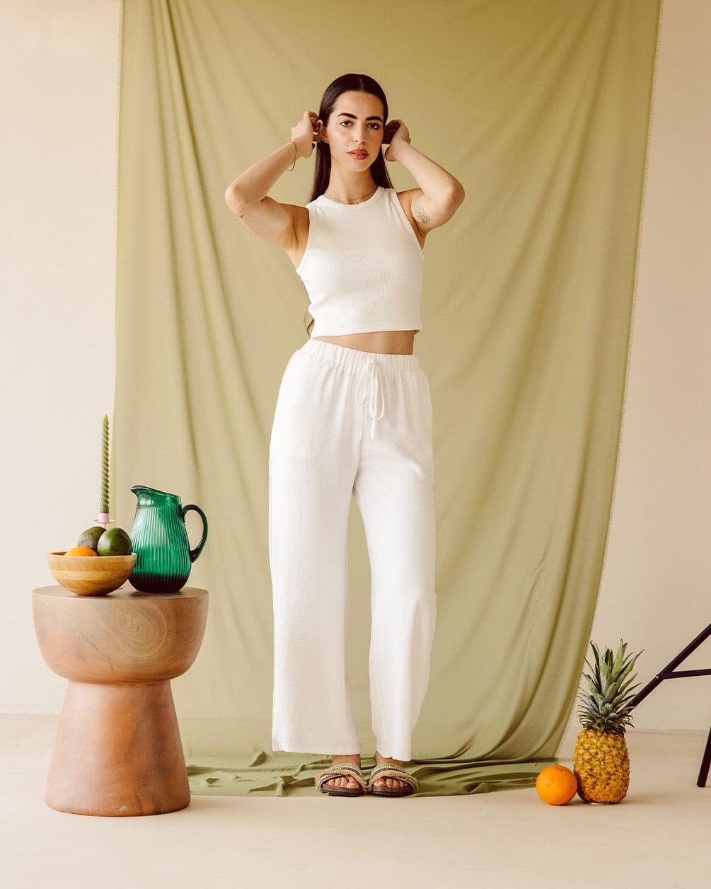 White Flowy Pants Flowy Pants IN YOUR SHOE M