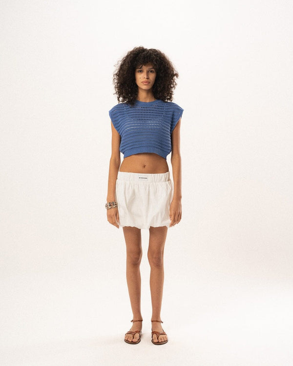 White Mini Balloon Skirt