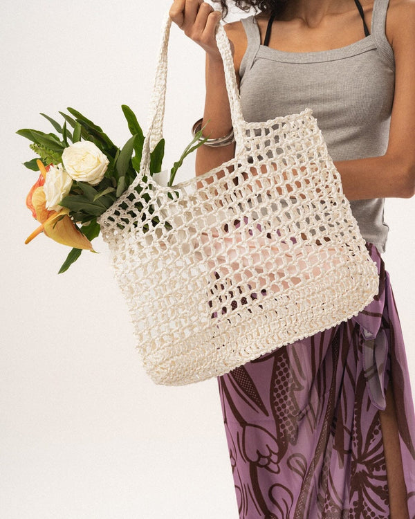 White Net Tote Bag