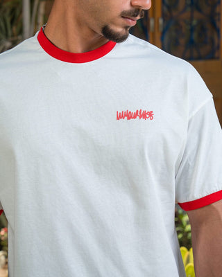 White Retro Oversized Tee Printed Oversized Tees IN YOUR SHOE