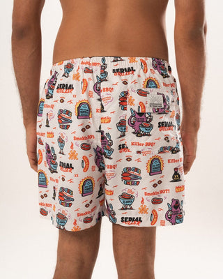 White Serial Griller Swim Shorts Swim Shorts IN YOUR SHOE M