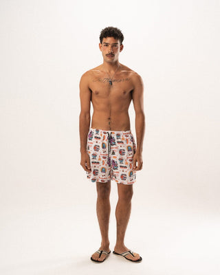 White Serial Griller Swim Shorts Swim Shorts IN YOUR SHOE XL