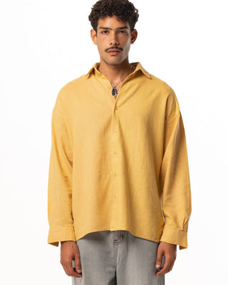 Yellow Boyfriend Linen Shirt Boyfriend Shirt IN YOUR SHOE M