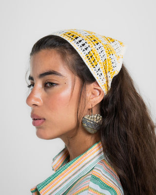 Yellow Checks Crochet Bandana Bandana IN YOUR SHOE