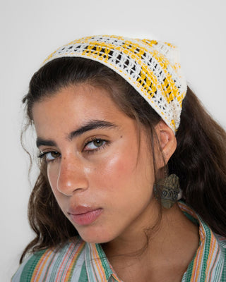 Yellow Checks Crochet Bandana Bandana IN YOUR SHOE