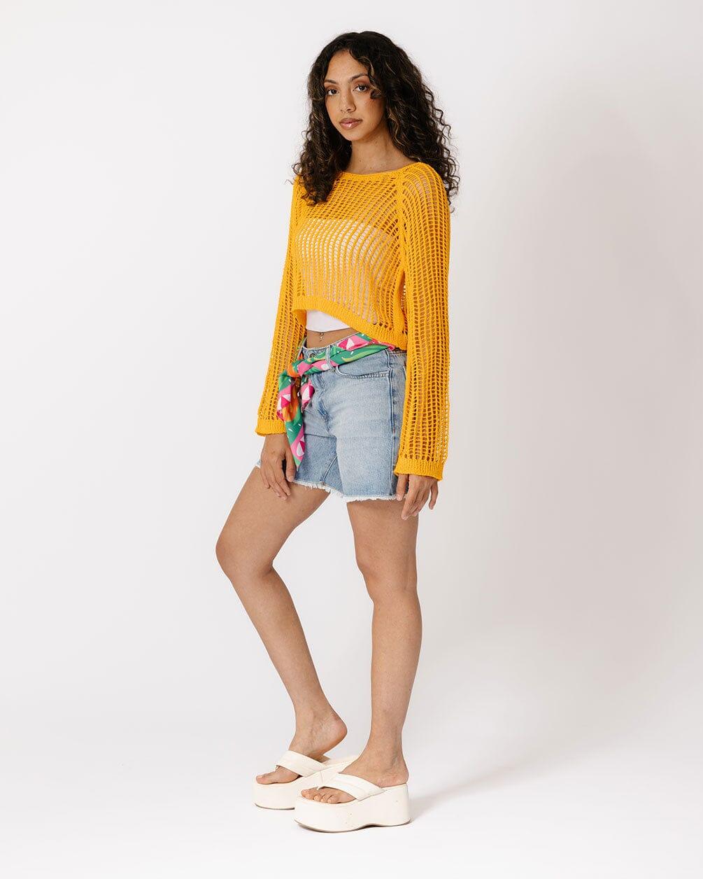 Yellow Fishnet Top Fishnet Top IN YOUR SHOE