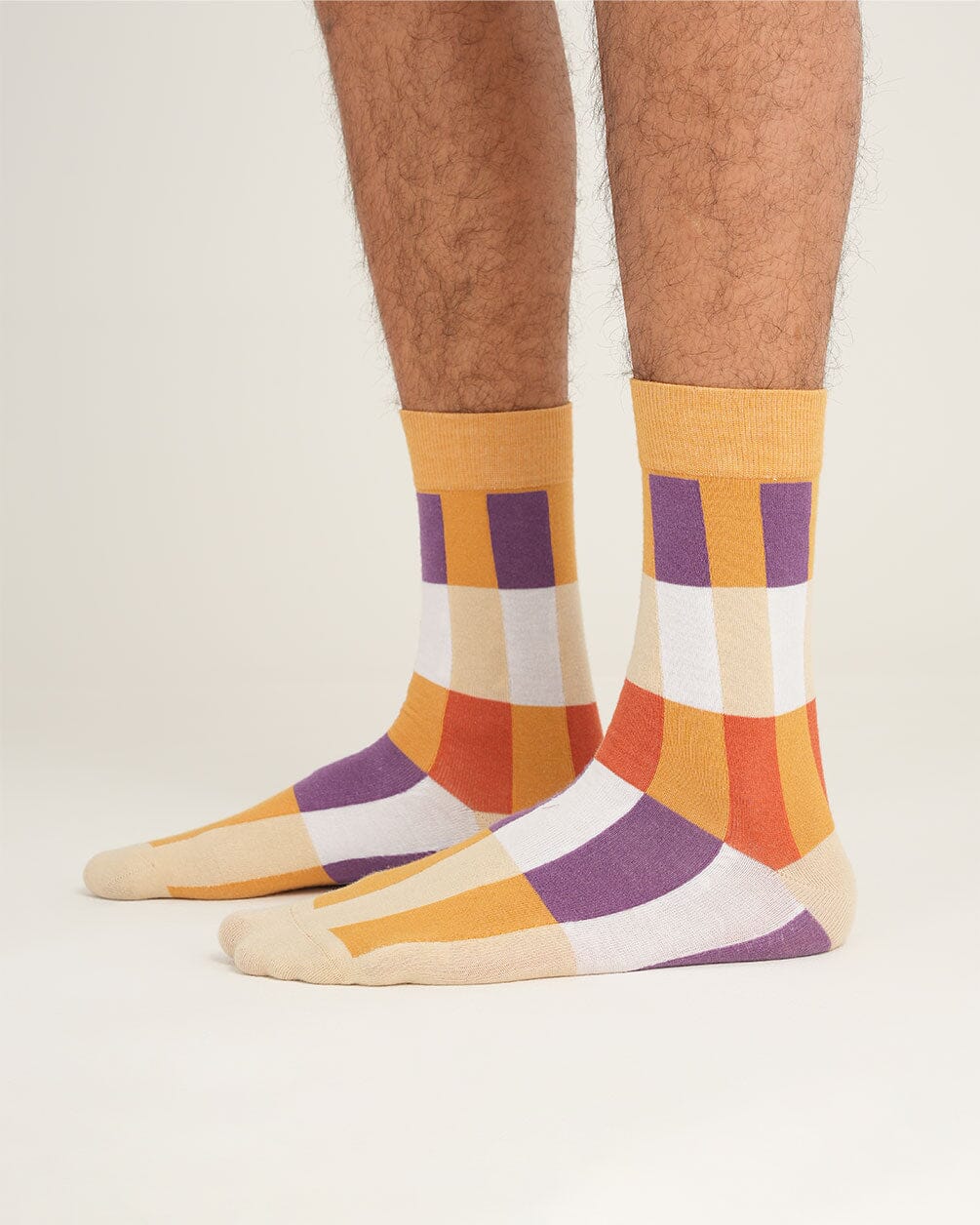 Yellow Party Stripes Neck Socks Neck Socks IN YOUR SHOE