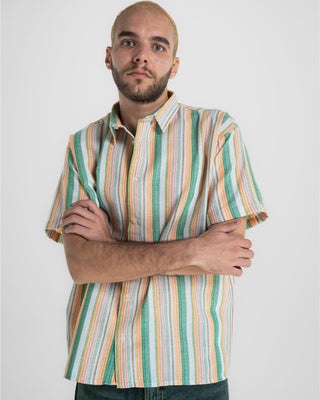 Yellow Striped Colorful Short Sleeve Shirt Short Sleeve Shirt IN YOUR SHOE L