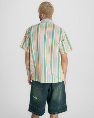 Yellow Striped Colorful Short Sleeve Shirt Short Sleeve Shirt IN YOUR SHOE